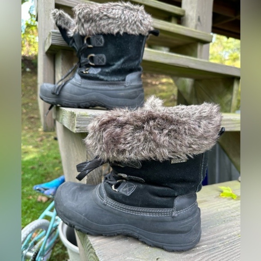 Snow Boot Khombu Waterproof‎ Black Faux Fur Woman's Size 9
